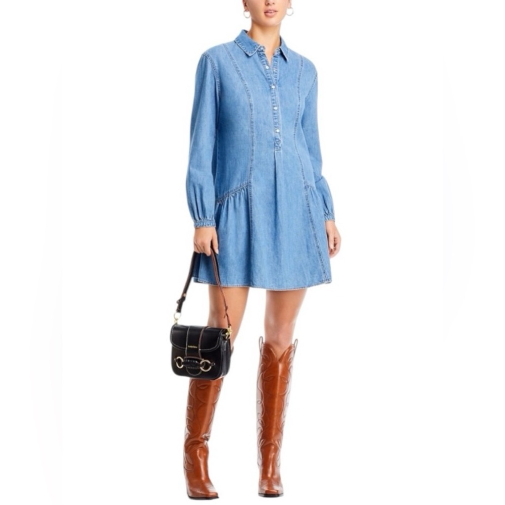 Veronica Beard NWT Chaia Denim Mini Dress Light Wash Size 0